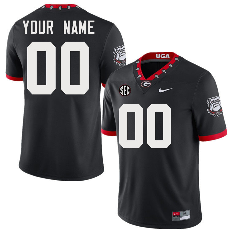 Custom Georgia Bulldogs Player's Name And Number Football Jersey-Throwback